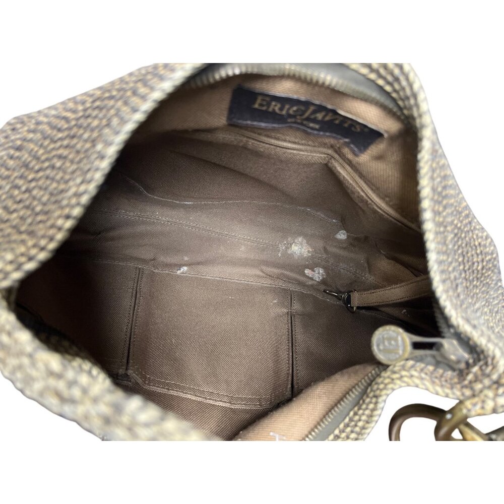 Eric Javits New York Metallic Woven Raffi Hobo Bag Brown with Gold-Ring Detail - Picture 5 of 7